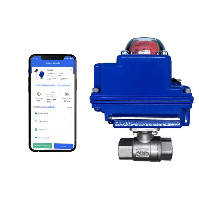 Válvula de esfera motorizada SS316 de alta pressão movida a energia solar